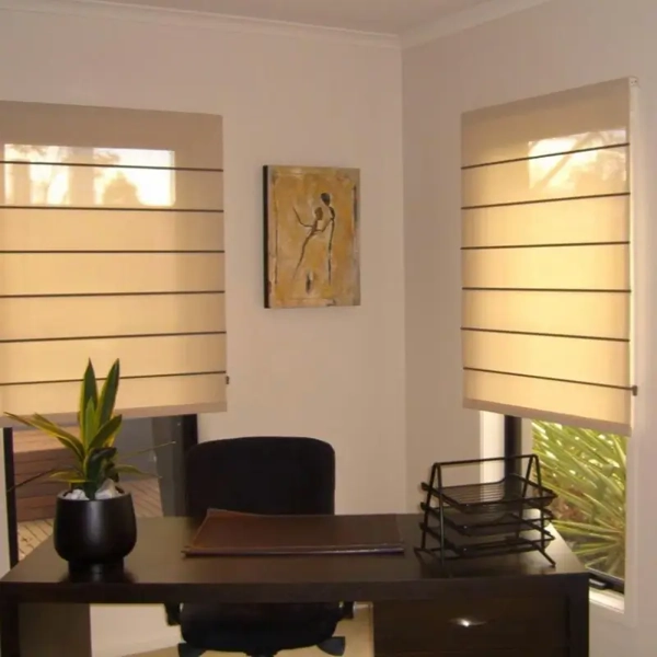 Professional, clean-lined blinds for a workspace