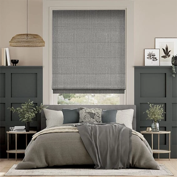 Soft neutral blinds in a peaceful bedroom