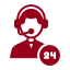 24-hour customer support icon with headset
